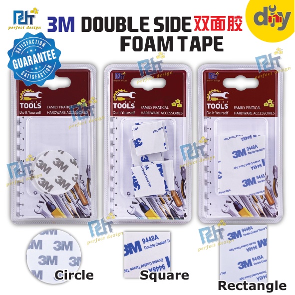 3M Double Sided Foam Tape Strong Pad Mounting Rounds Car & Home Use