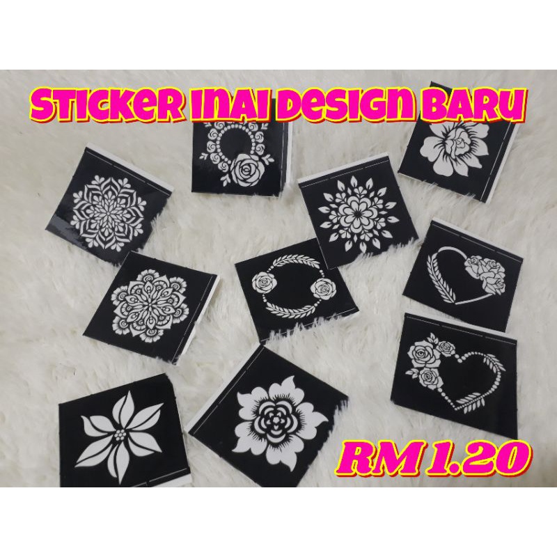 Sticker inai murah Rm1 boleh ADD ON inai lukis/ inai celup jika mahu