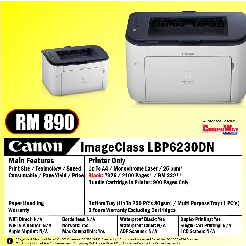 CANON IMAGECLASS LBP6230DN PRINTER Shopee Malaysia