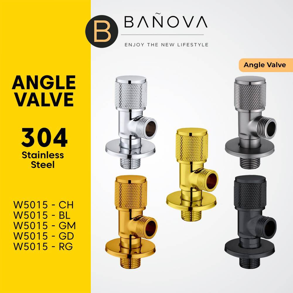 BANOVA ITTO SUS 304 Stainless Steel Bathroom Angle Valve Basin Tap Bib ...