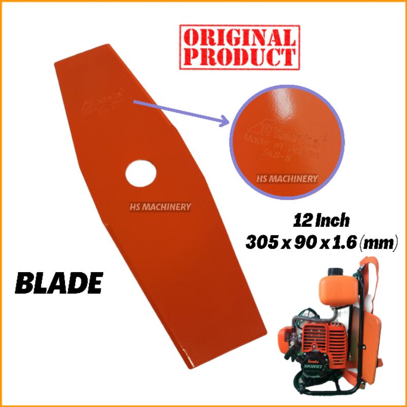 Original Tanaka 12" Blade Grass Cutter Brush Cutter Pisau Mesin Rumput