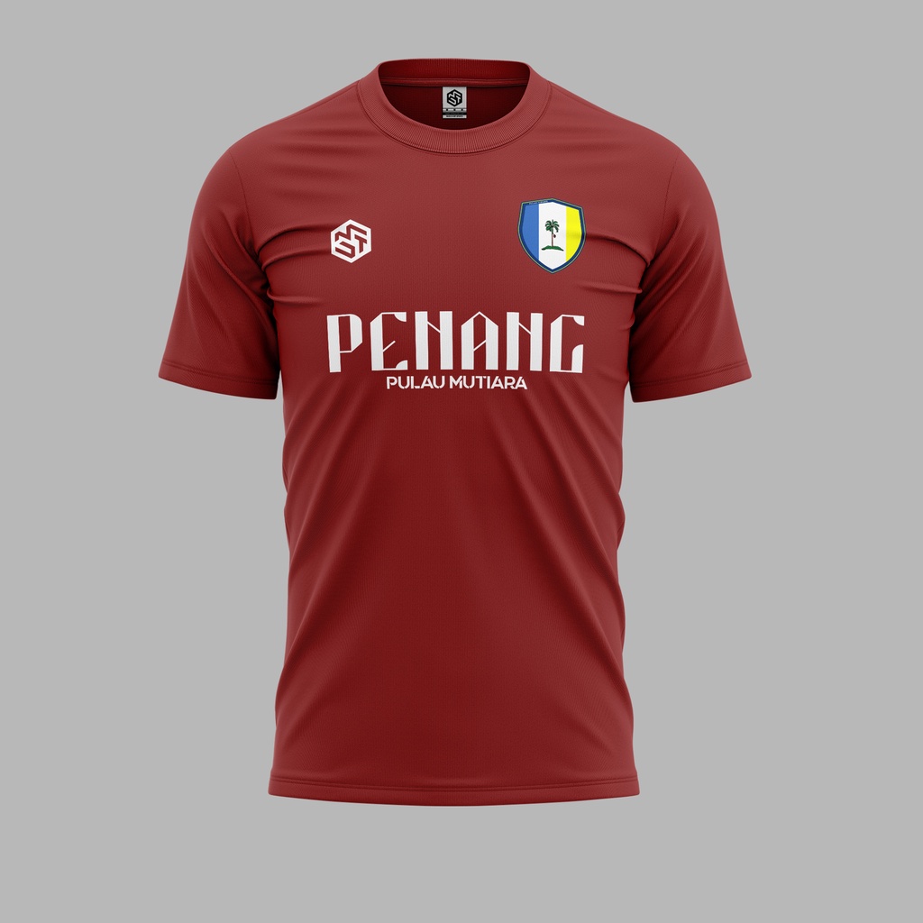 [READY STOCK] Pulau Pinang Pulau Mutiara Jersi Maroon/White - Jersey Roundneck