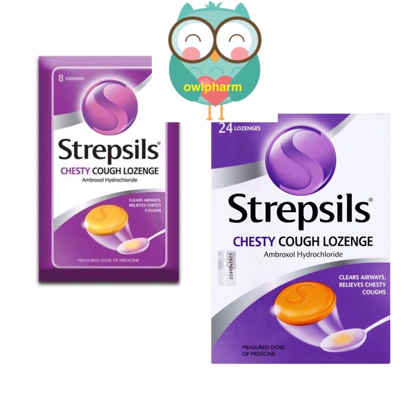 Strepsils Chesty Cough Lozenges Ambroxol Hydrochloride Clears Airways