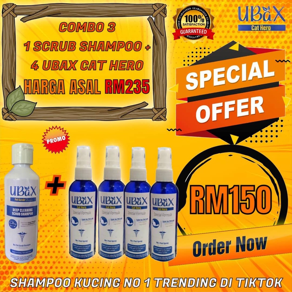 [Best seller] COMBO JIMAT Ubax Spray Cat Hero untuk Kucing luka,kutu