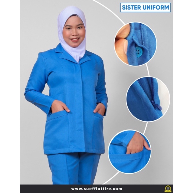 UNIFORM KETUA JURURAWAT/NURSE (BIRU) Shopee Malaysia