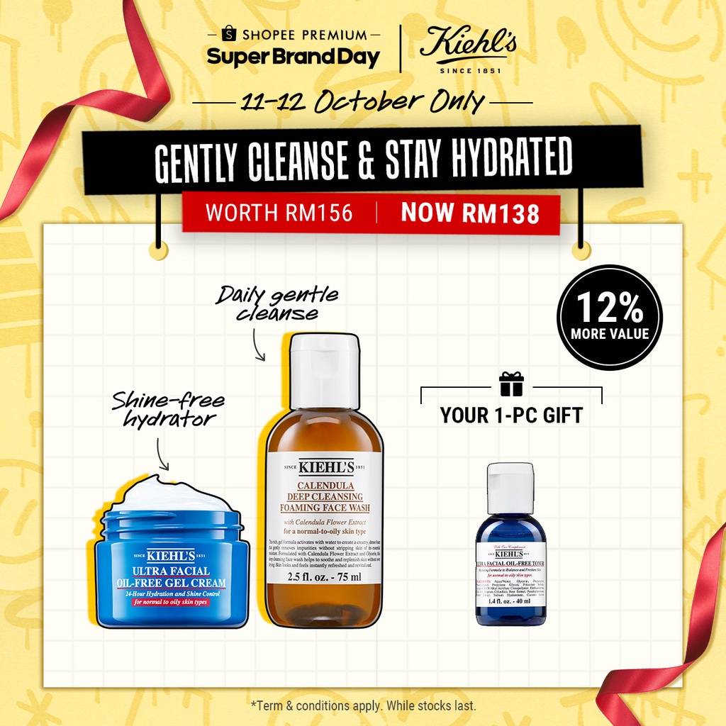 Kiehl's OilFree 24hour Hydration Moisturizer & Calendula Cleanser