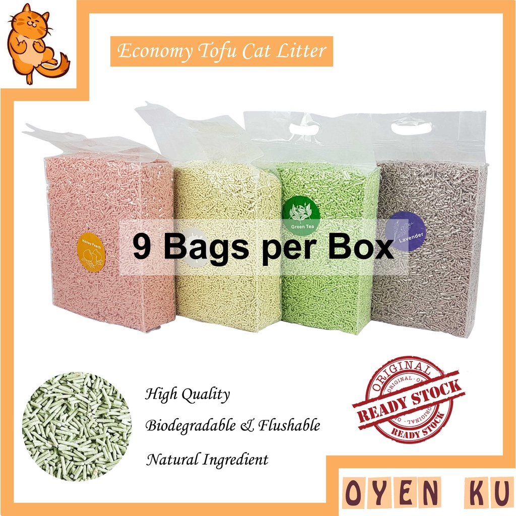 Economy Flushable Tofu Cat Litter 9PCS/1 BOX Fresh Aroma Cat Litter