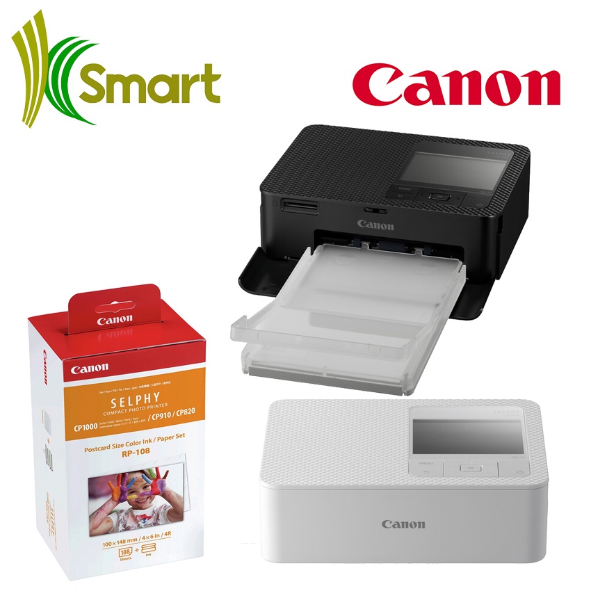 Canon Selphy CP1500 Compact Photo Printer + Canon RP108 Photo Paper (1