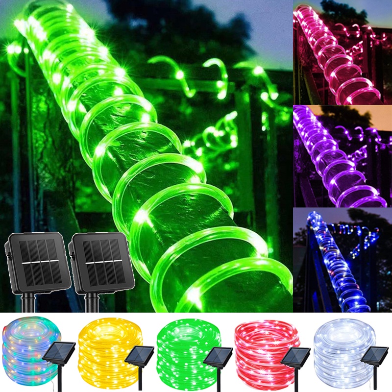 ✨32M/22M lampu Raya solar light outdoor lighting LED Fairy String Lights lampu led strip light Solar PVC Rainbow Tube Lights christmas light lampu solar outdoor waterproof garden light lampu pokok outdoor Solar Silicone Tube neon light lampu kelip kelip