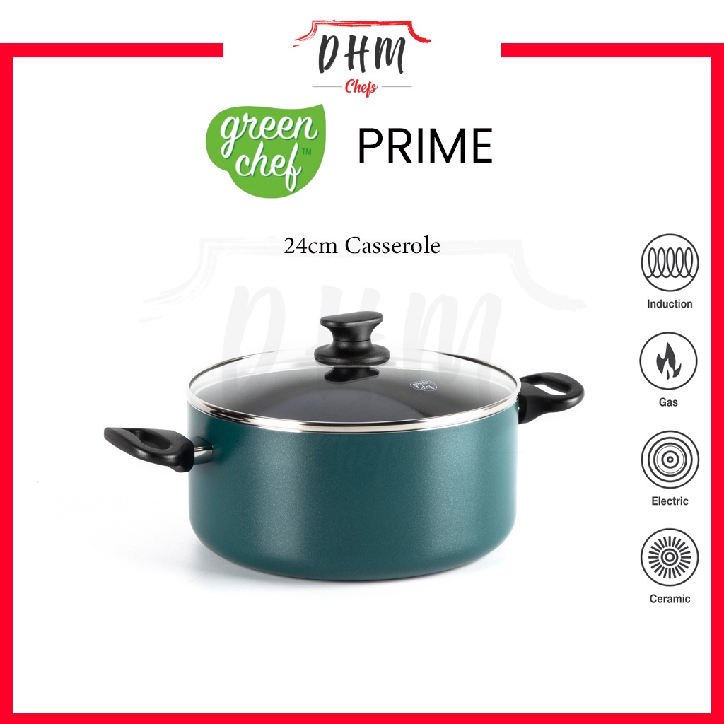 Green Chef by GreenPan 24cm Prime Collection Casserole with Lid Stock Pot Induction