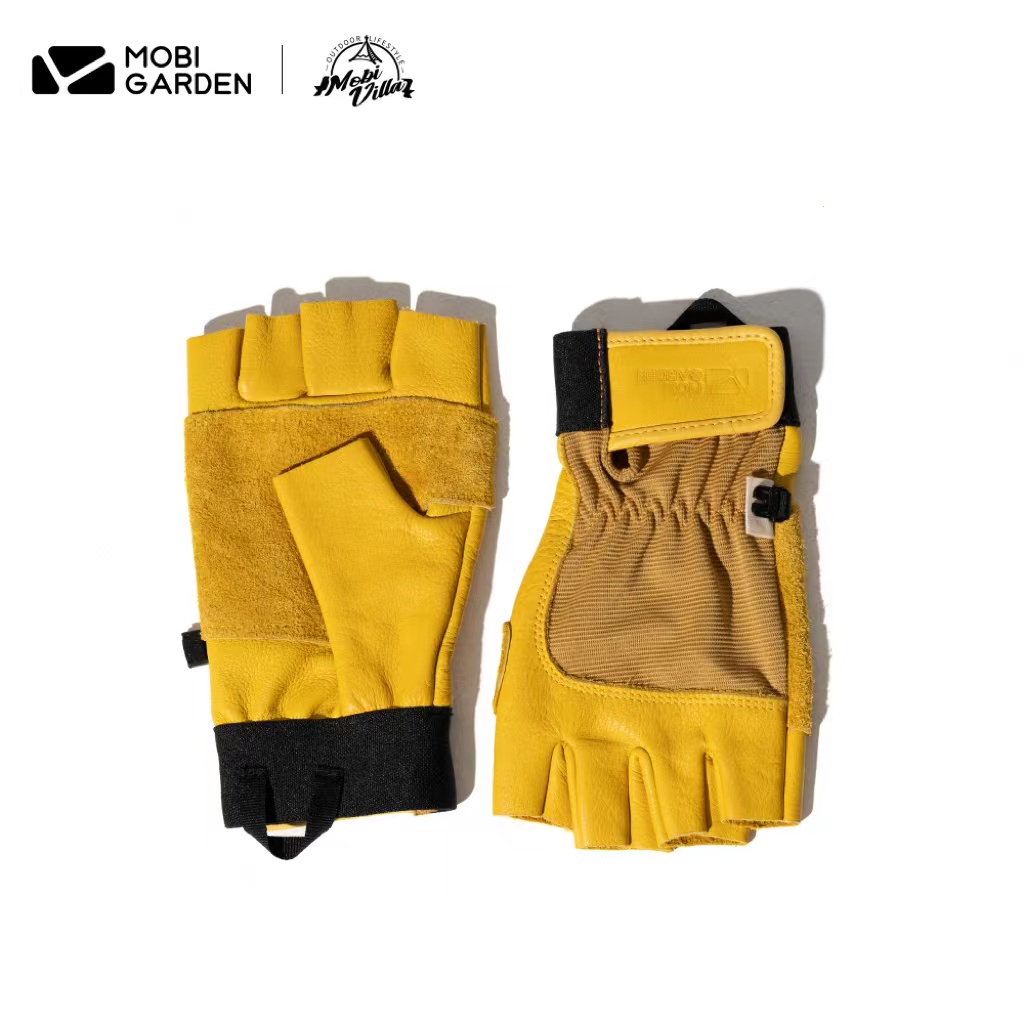 MOBI GARDEN Camping Working Work Protective Gloves Cowhide Outdoor Protection Wear-resistant