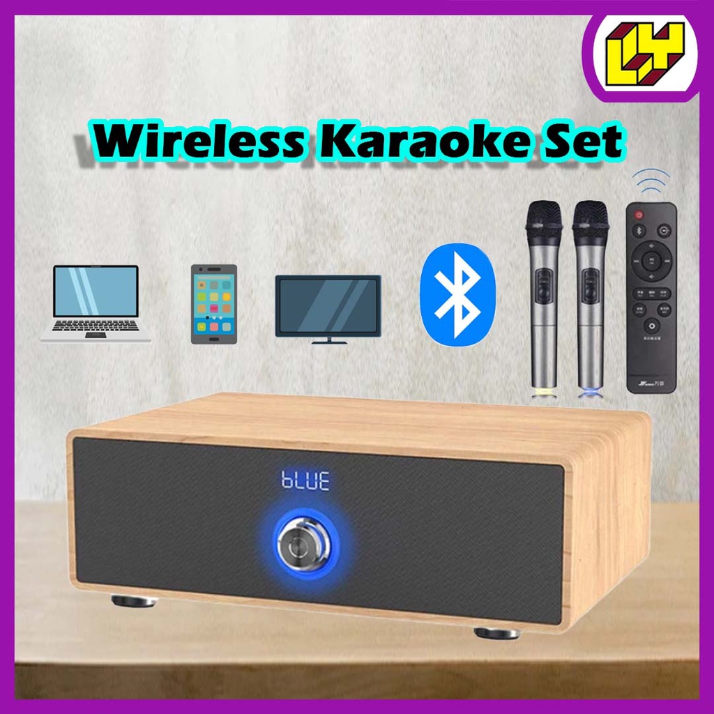 JY Audio 200K Karaoke Speaker Dual Wireless Microphone Bluetooth