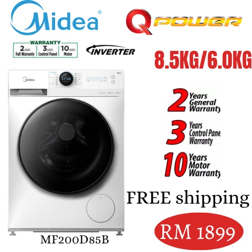 (FREE DELIVERY) Midea Washer Dryer MF200D85B Combo 2 in 1 Washer (8.5kg