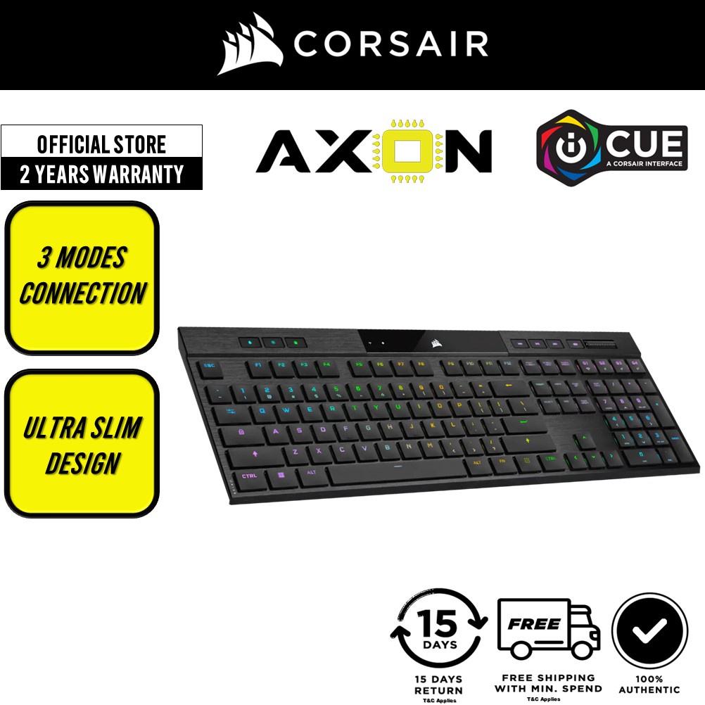 Corsair K100 Air Wireless Slipstream / Bluetooth / Wired USB RGB iCUE ...