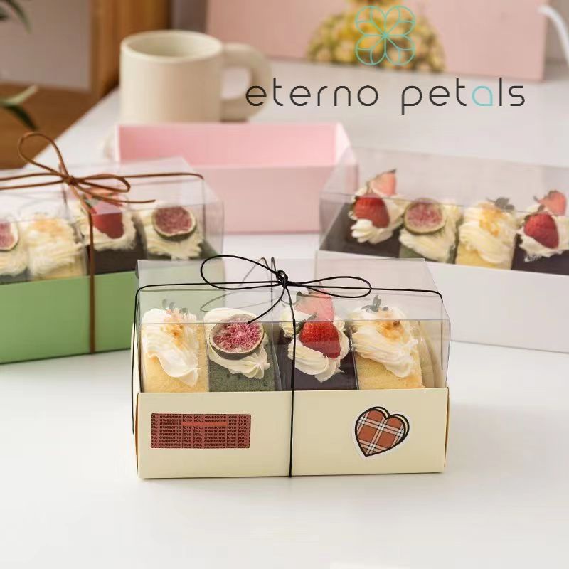 1 psc Cake Roll Packaging Box/Korean Room Macaron/Towel Roll Swiss Roll/Transparent Box Dessert Packaging Box