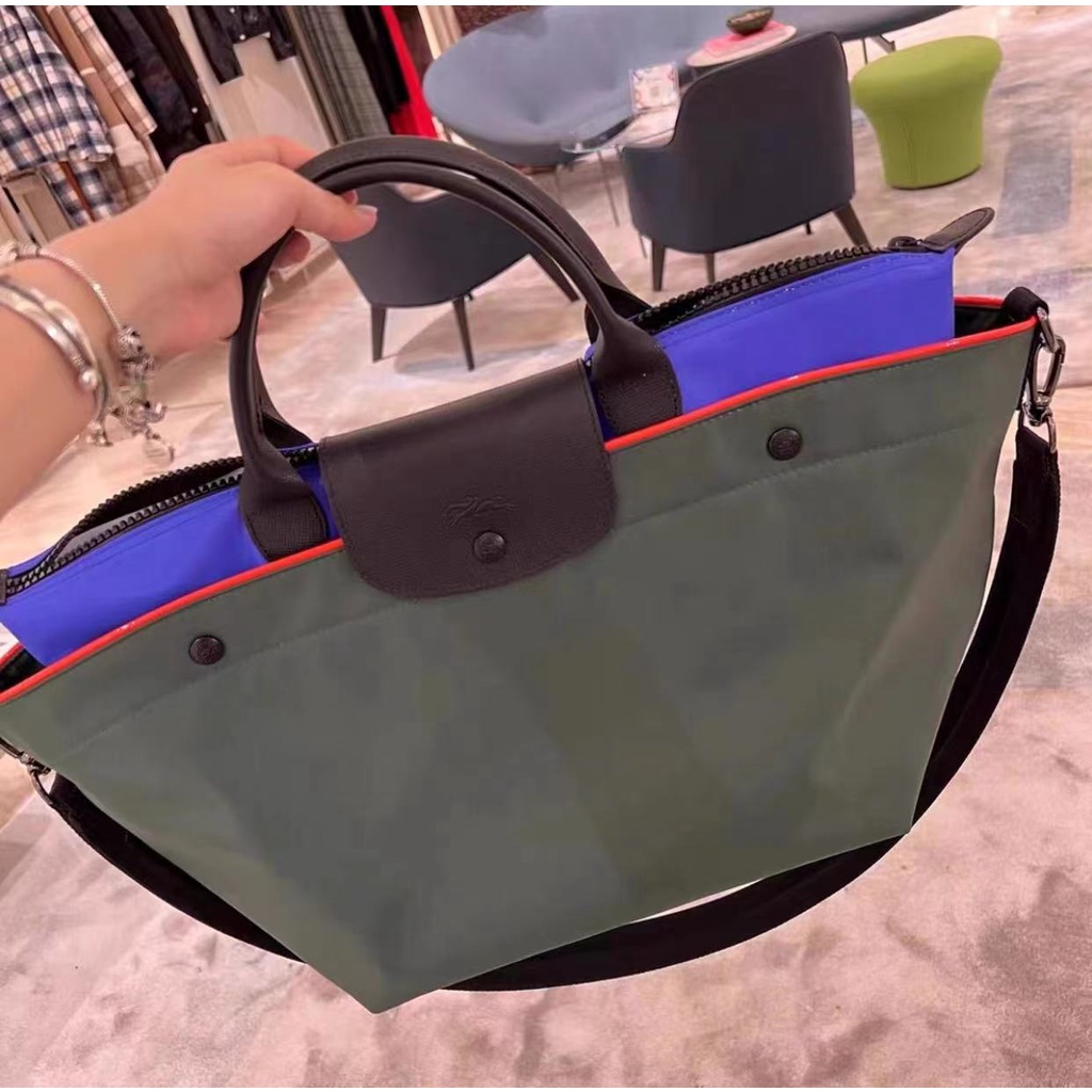 New longchamp Le Pliage Rescue doublelayer bag shoulder diagonal