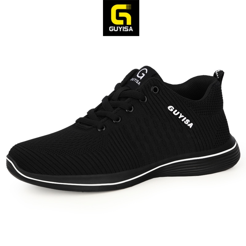 GUYISA kasut kerja lelaki SAFETY SHOES LOW CUT STEEL TOE CAP BLACK WORK