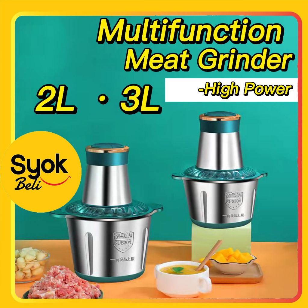 [SYOK]2L/3L Pengisar Daging Mesin memasak elektrik Pengisar serbaguna Pengisar daging dan sayur-sayuran Blender grinder
