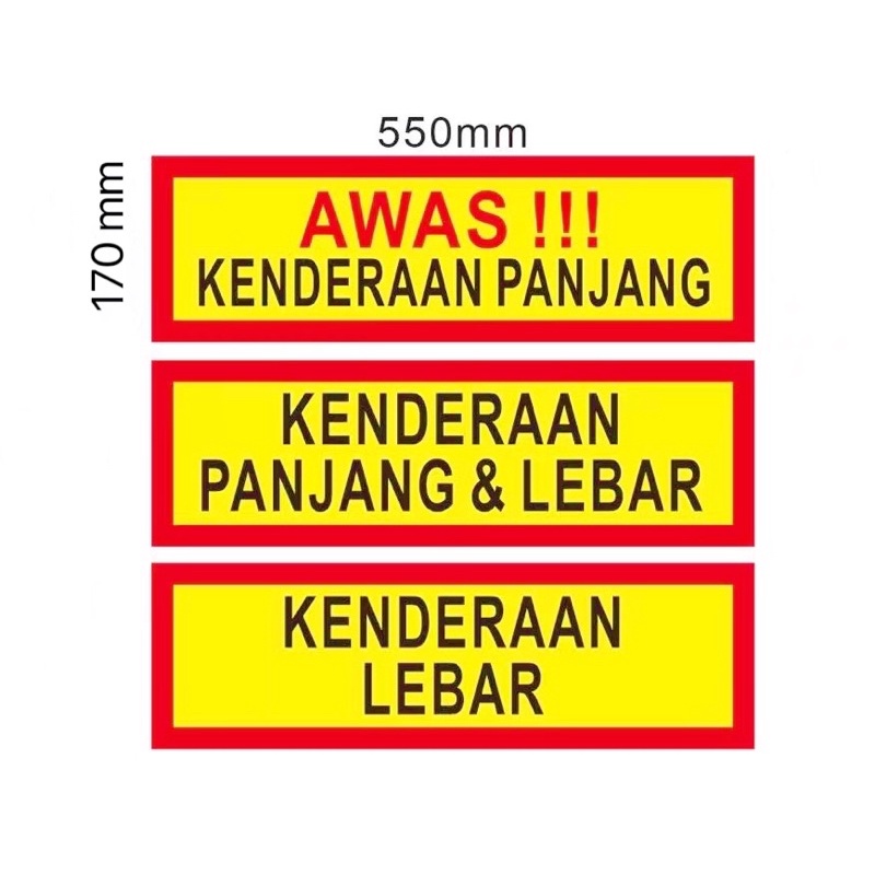 1pcs reflective kenderaan panjang & lebar#kenderaan lebar#awas