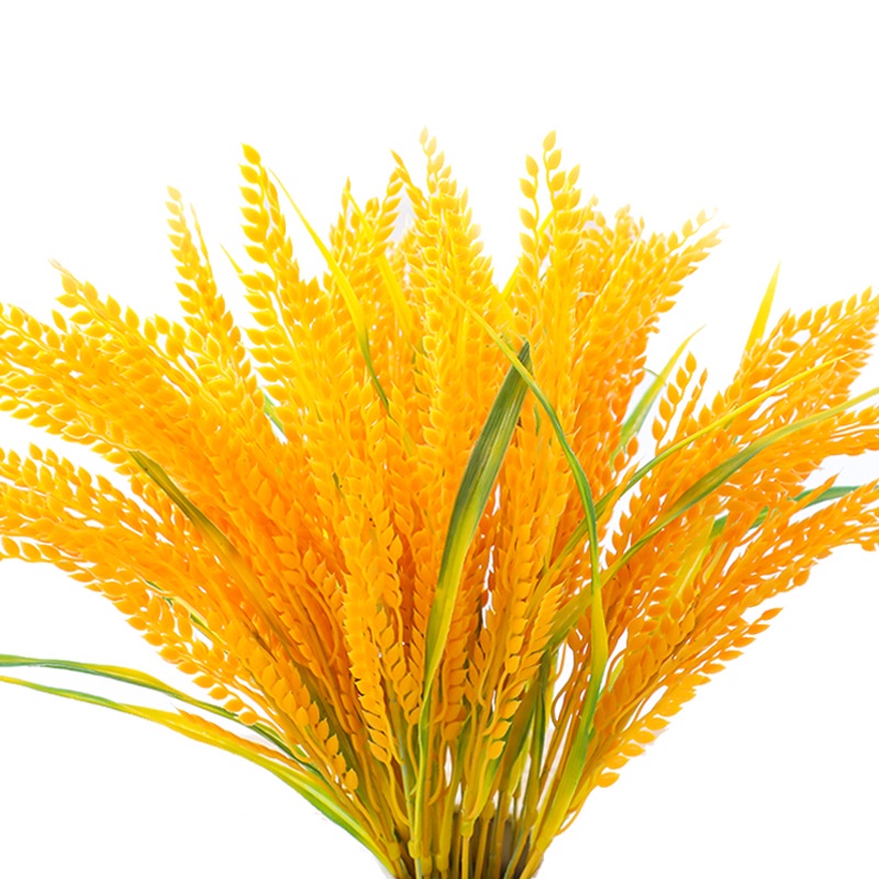 Artificial Rice Ear Wheat Fake Plant Bouquet Plastic Paddy Wedding Decoration Set Dancing Props