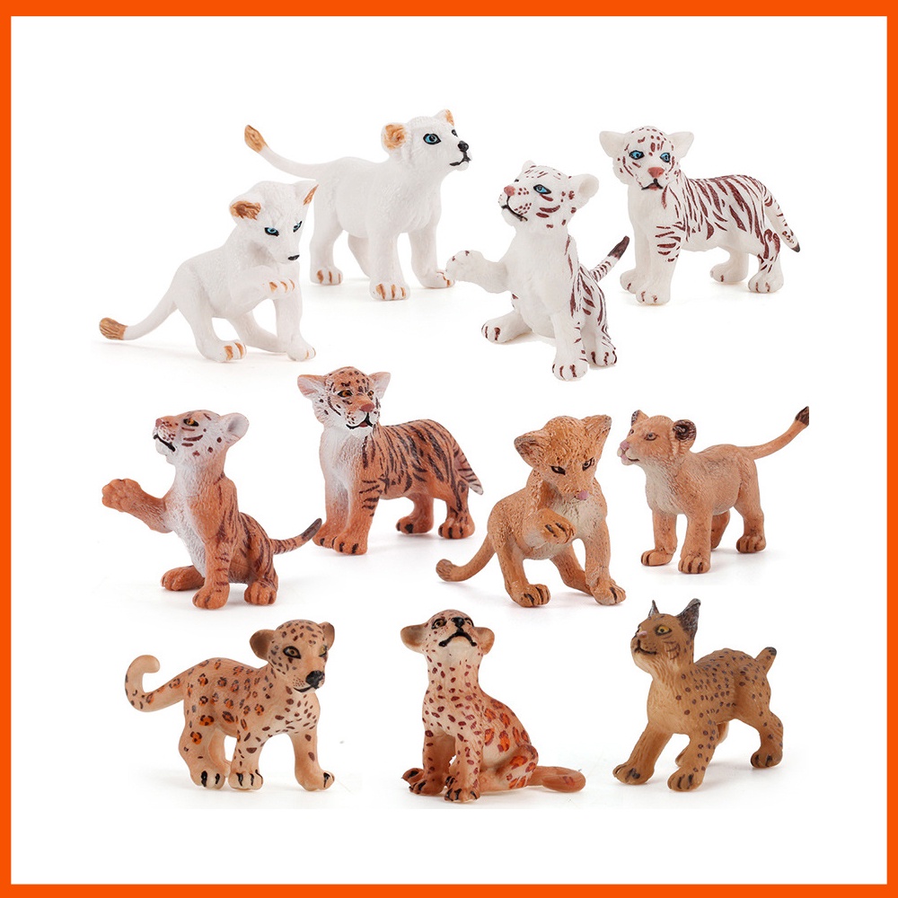 Simulation animal model lion tiger leopard decoration toys Miniature Toys kid adults Creatures Figurines Birthday Gift for Kids