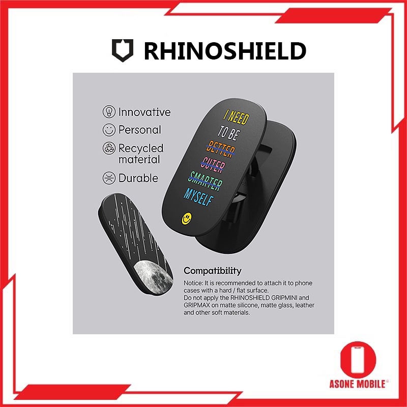 RhinoShield GRIPMAX / GRIPMINI (Adhesive) Grip and Stand Magsafe for iPhone  and Cases Smartphone Accessory Black | Shopee Malaysia