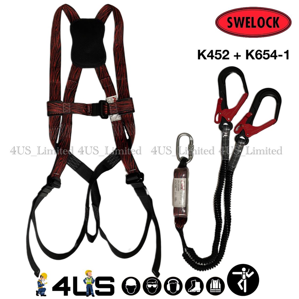 SWELOCK KOREA Lightweight Full Body Harness Set (K452+K6541) Shopee