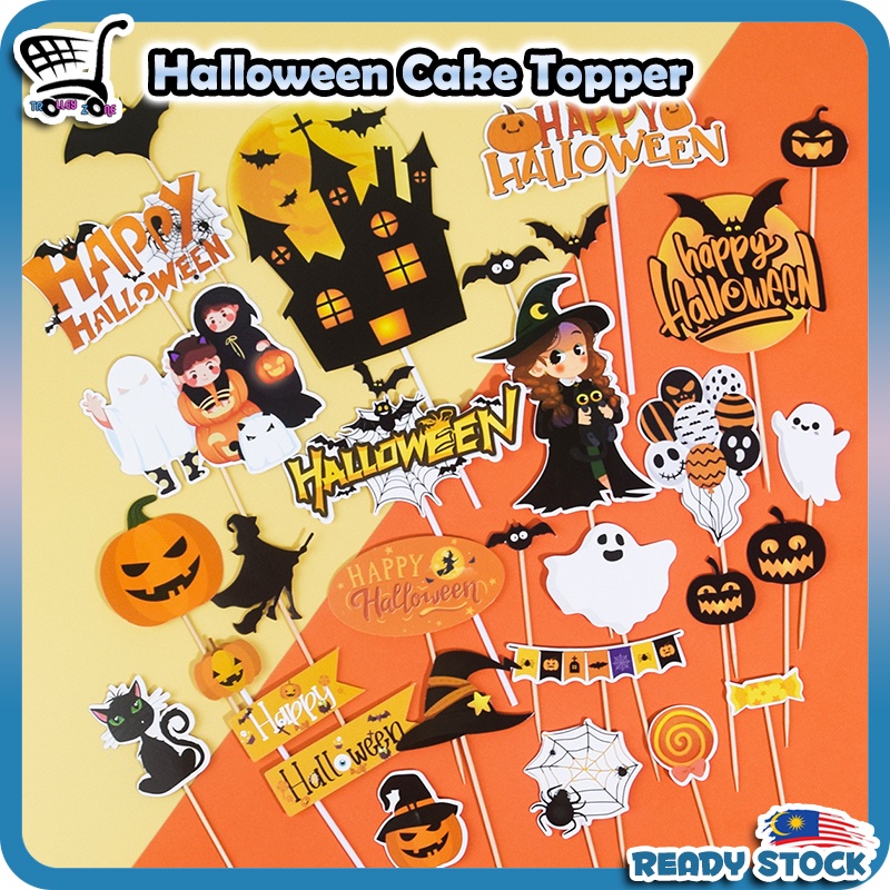 Decorazioni Halloween Torta Decorazioni Per Torta Halloween – 24 Topper In Cartone Per Cupcake E Dessert, Tema Spettrale, Ideali Per Feste E Compleanni Decorazioni Cartone Horror