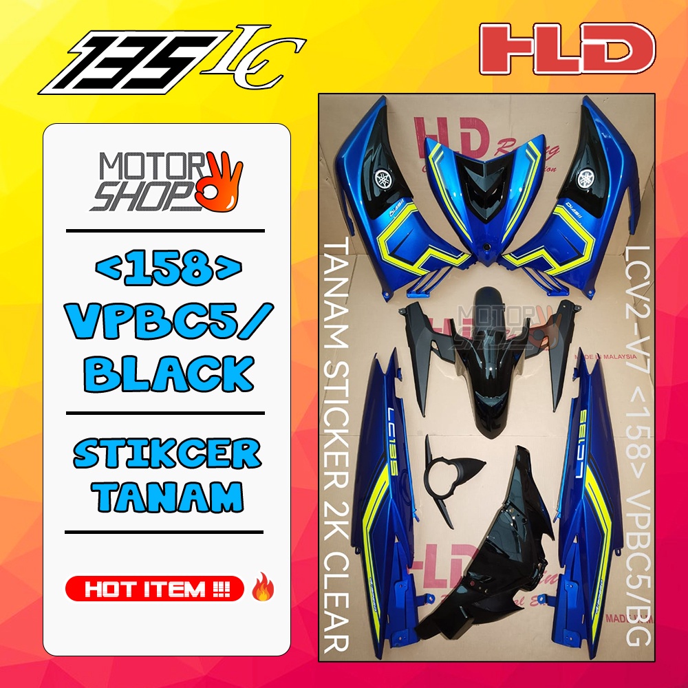 Coverset Yamaha Lc V V V V Body Cover Set Siap Tampal Sticker