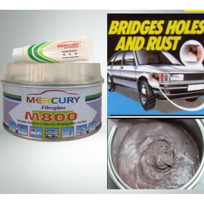 MERCURY M800 FIBREGLASS WITH HARDENER (280G & 1.25KG) / FIBRE COMPOUND