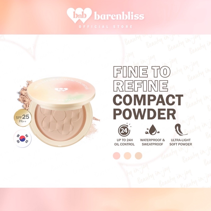 BNB barenbliss Fine to Refine Compact Powder Korean Bloomatte Solid Powder 24H Oil Control