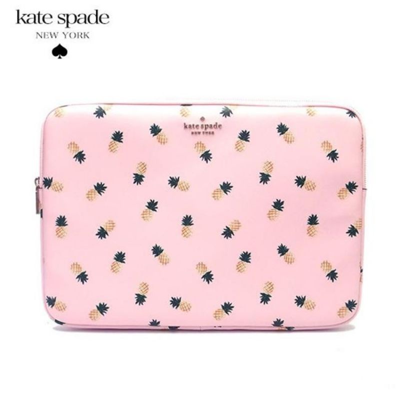 💯🇲🇾 KATE SPADE MULTI LEATHER LAPTOP BAG / LAPTOP CASE WITH ZIP  (PINEAPPLES IN PINK) STANDARD SIZE | Shopee Malaysia