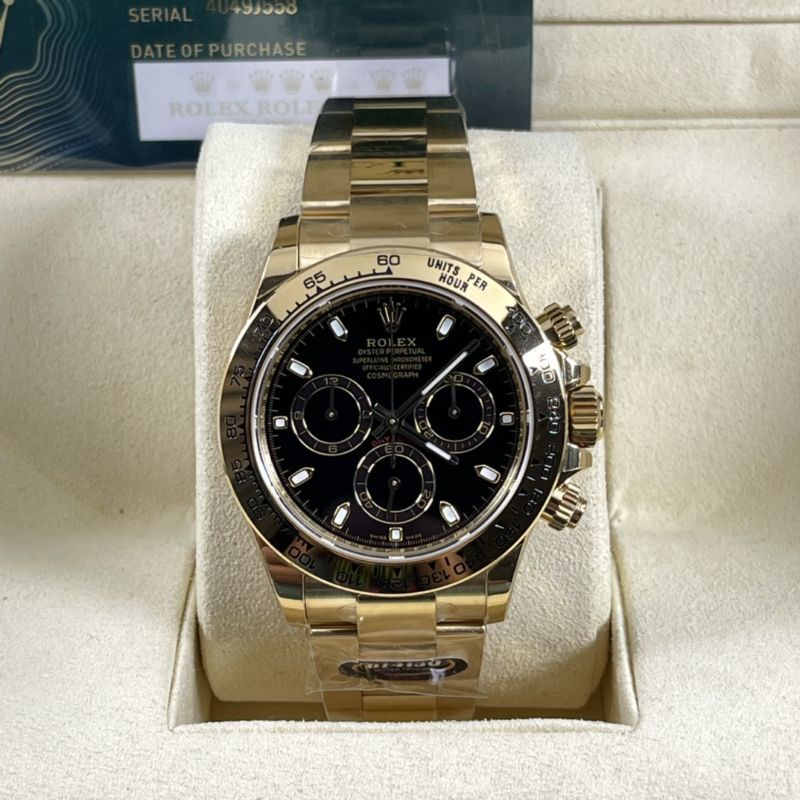 Men Watch.BT FACTORY R0L3X Cosmograph DAYTONA. Yellow Gold 40mm Black ...