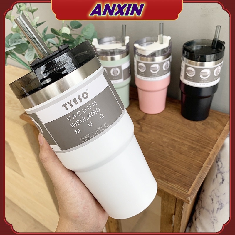 Tyeso Full Set 304 Stainless Steel Thermos Large Tumbler Korean Macaron Thermal Mug with Straw