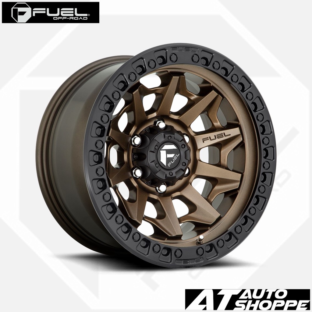 (1PCS) FUEL OFFROAD Covert Matte Bronze/Black Ring 18x9 6x139.7 ET-12