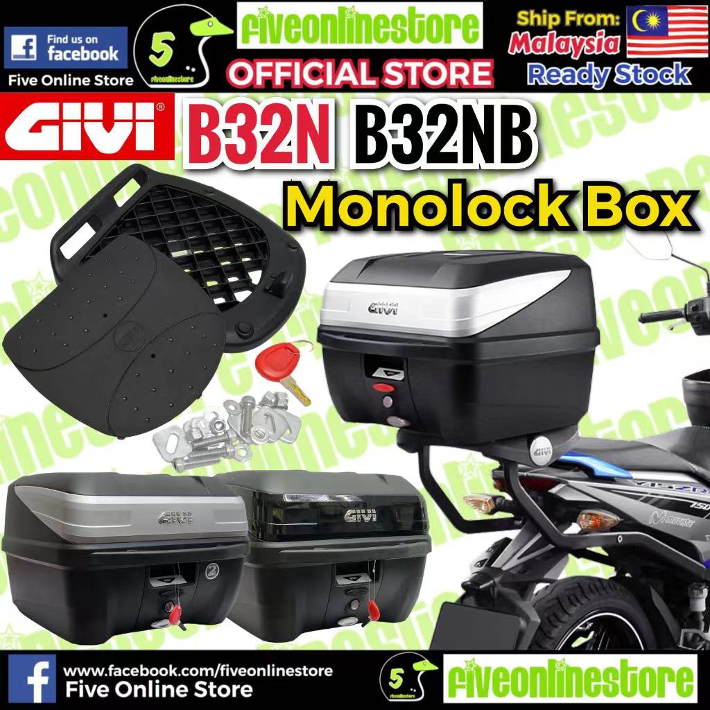 GIVI Box B32N B32NB 32Ltr Bold Rear Monolock Box With Base Plate ...