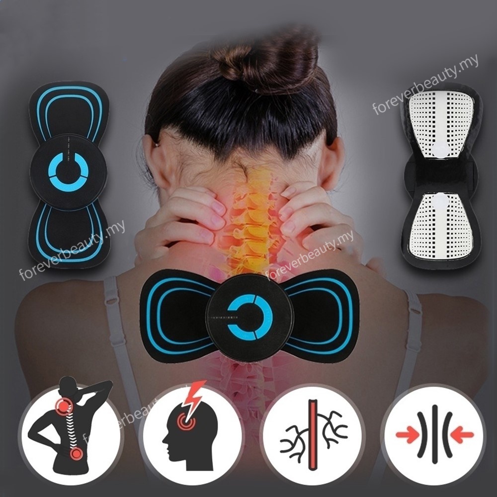 Wireless Mini Massager Neck Massager Electric Cervical Massager Neck Massage Machine Spine Stickers Meridian Stimulator Muscle Relief Body Back Pain Relaxation Tool