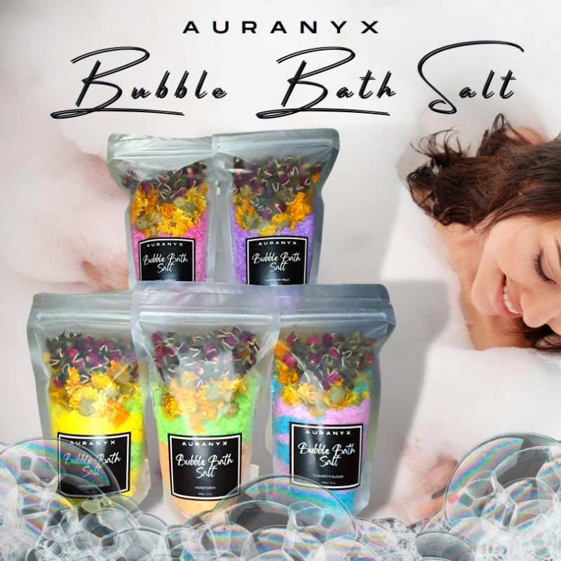 Bubble Bath Salt with himalayan salt epsom salt dried flower mandi ...