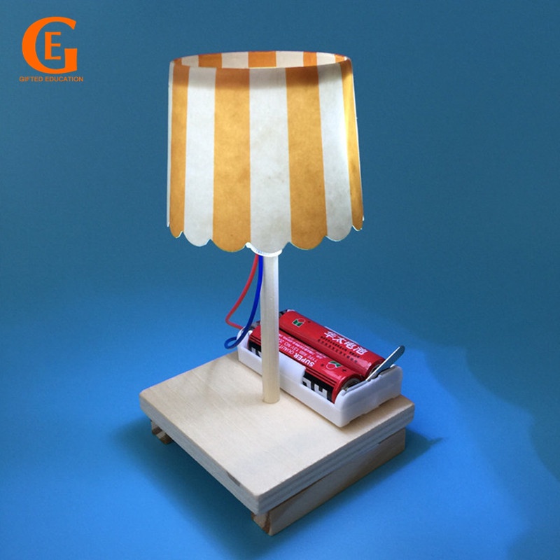 GIFTED EDUCATION Table Lamp Wooden Assemble Toy Kit Science Experiment Kid School Project Educational Gizmo Gift