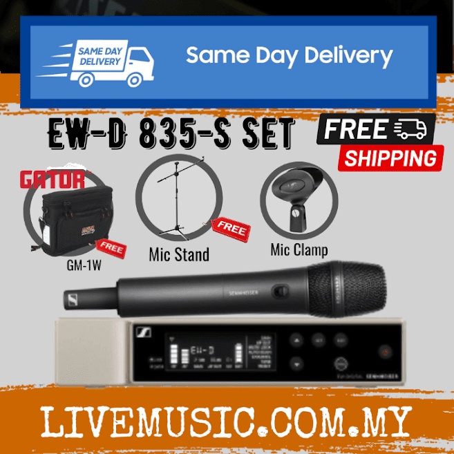 Sennheiser EWD 835S SET Digital Wireless Handheld Microphone System With Gator GM1W Wireless
