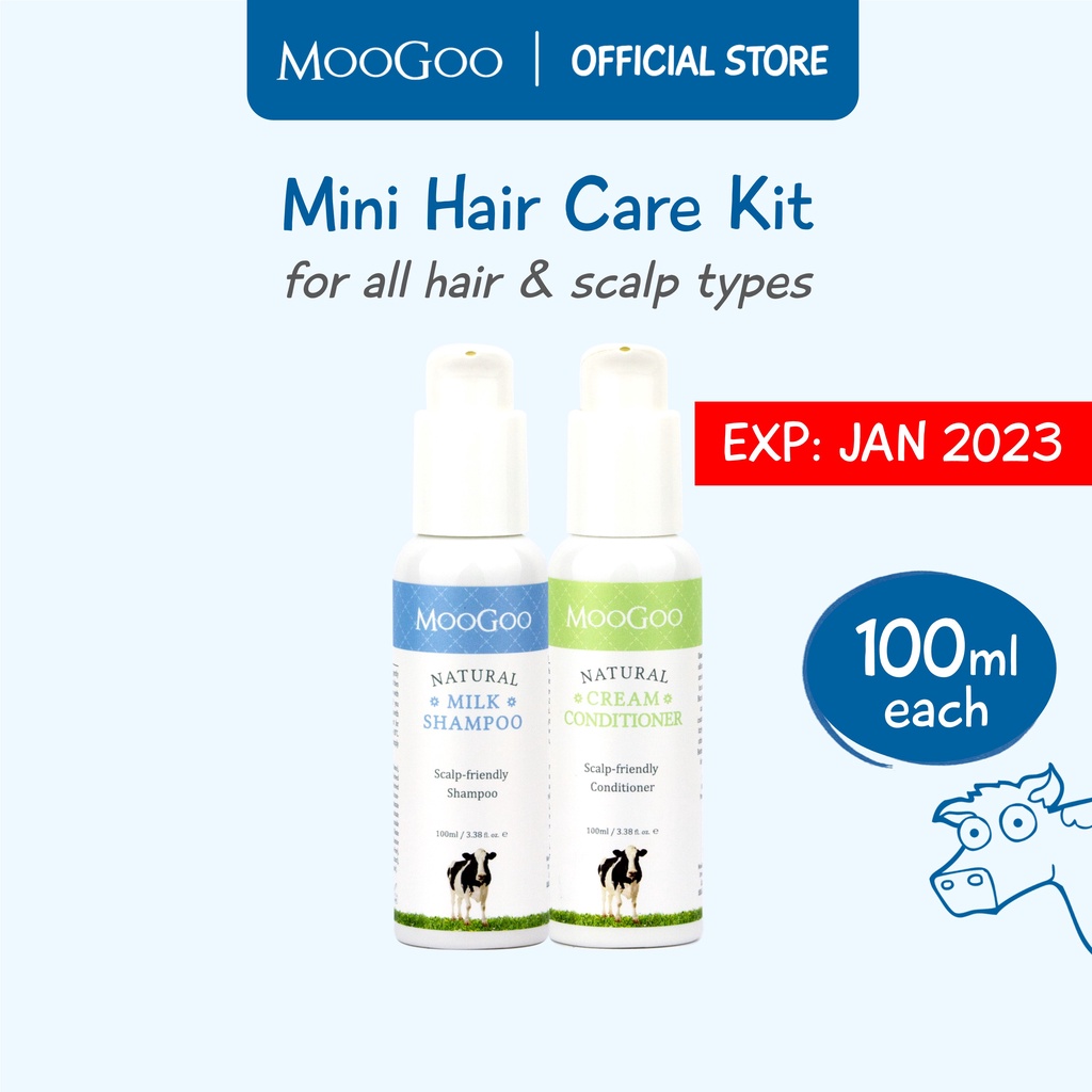 MooGoo Mini Hair Care Kit Milk Shampoo (100ml) + Cream Conditioner (100ml) Shopee Malaysia