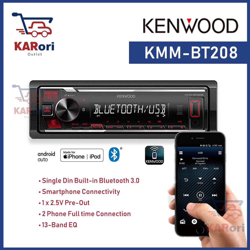 KENWOOD KMM-BT208 DIGITAL MEDIA RECEIVER WITH BLUETOOTH / KENWOOD ...