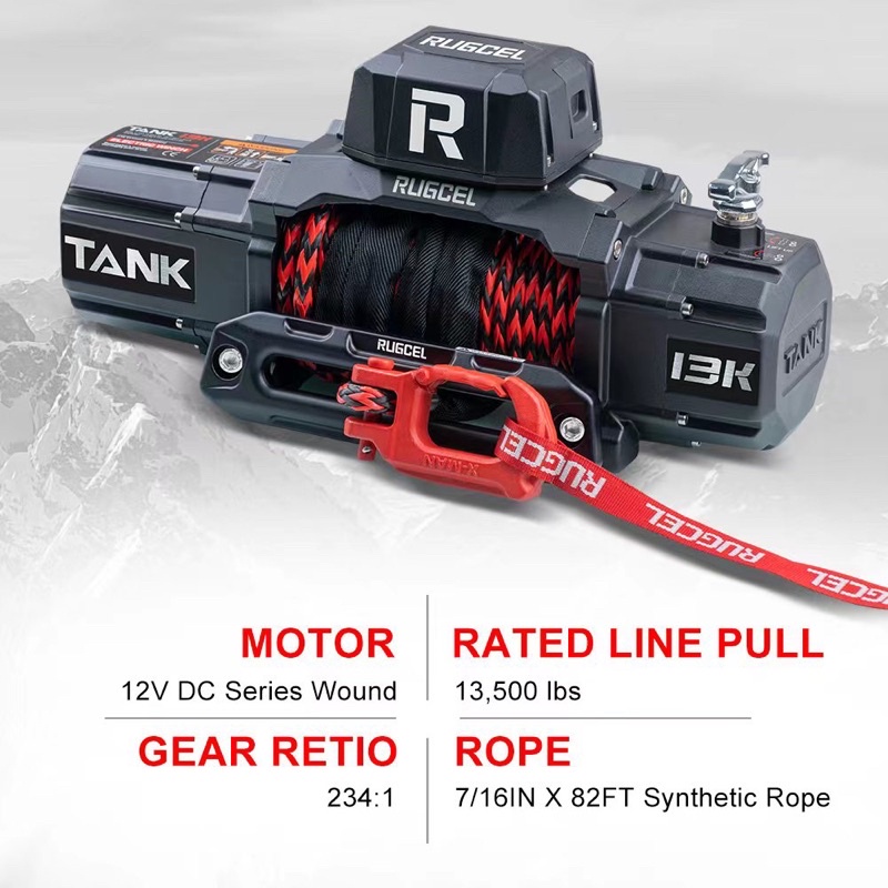 Electric Winch (MADE IN USA)13500LB Plasma winch rope 12v RUGCEL TANK Winch Shopee Malaysia