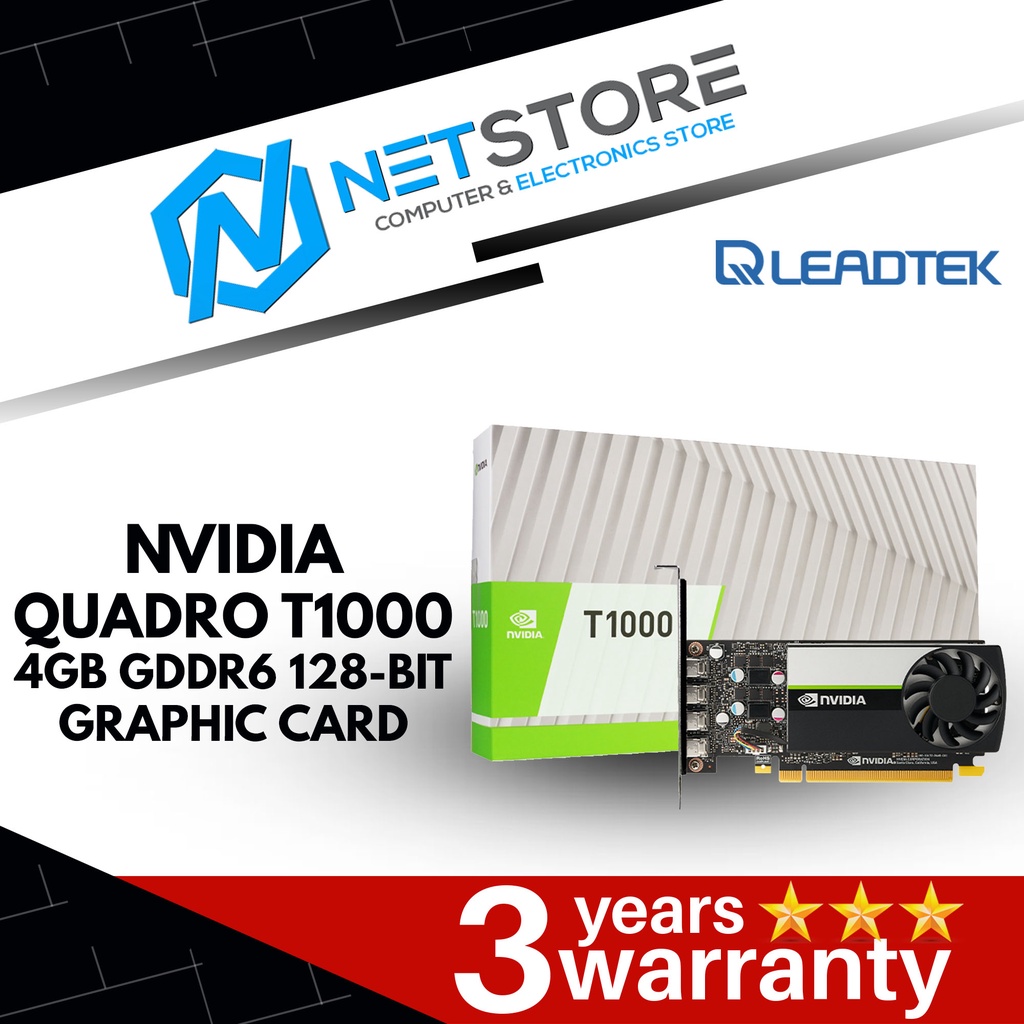 LEADTEK NVIDIA QUADRO T1000 4GB GDDR6 128BIT GRAPHIC CARD Shopee