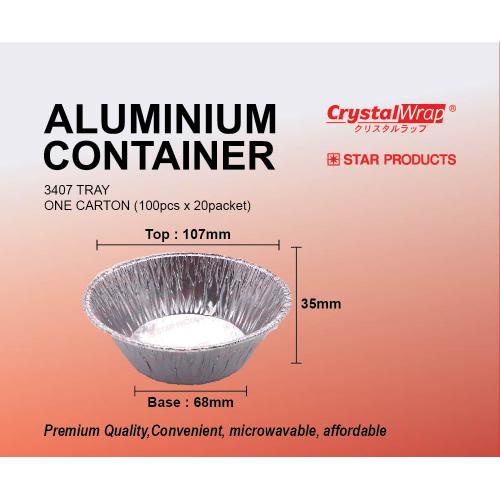 [READY STOCK] 3407 TRAY ALUMINIUM FOIL TRAY/ FOOD CONTAINER/ ROUND/ 100PCS