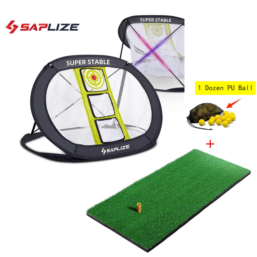SAPLIZE Golf Chipping Net, Strongly Stable Pop Up XShaped Golfing