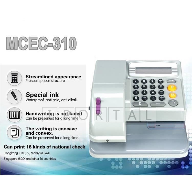 Heavy Duty Multi Currency Electronic Cheque Check Writer MCEC 310