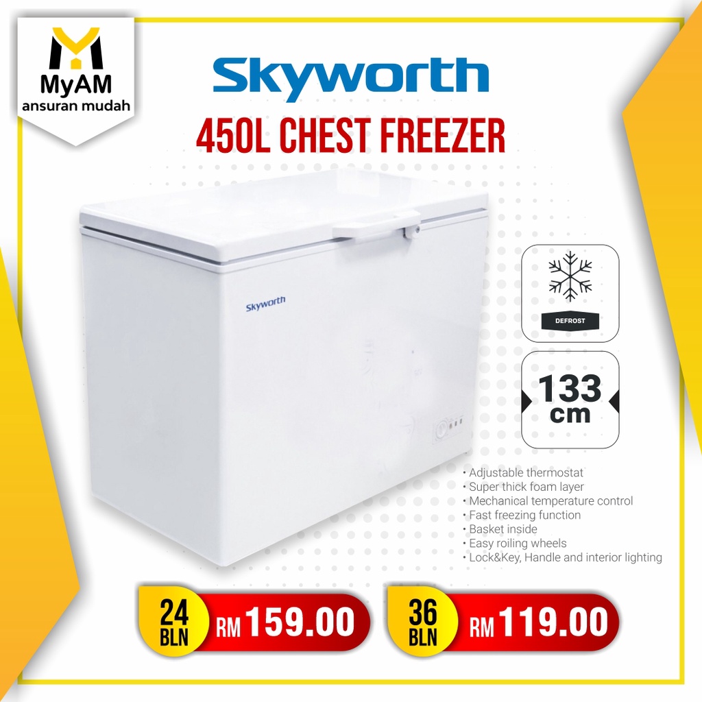 [Peti Ais] Ansuran Mudah Skyworth 450 Litre Chest Freezer Shopee Malaysia