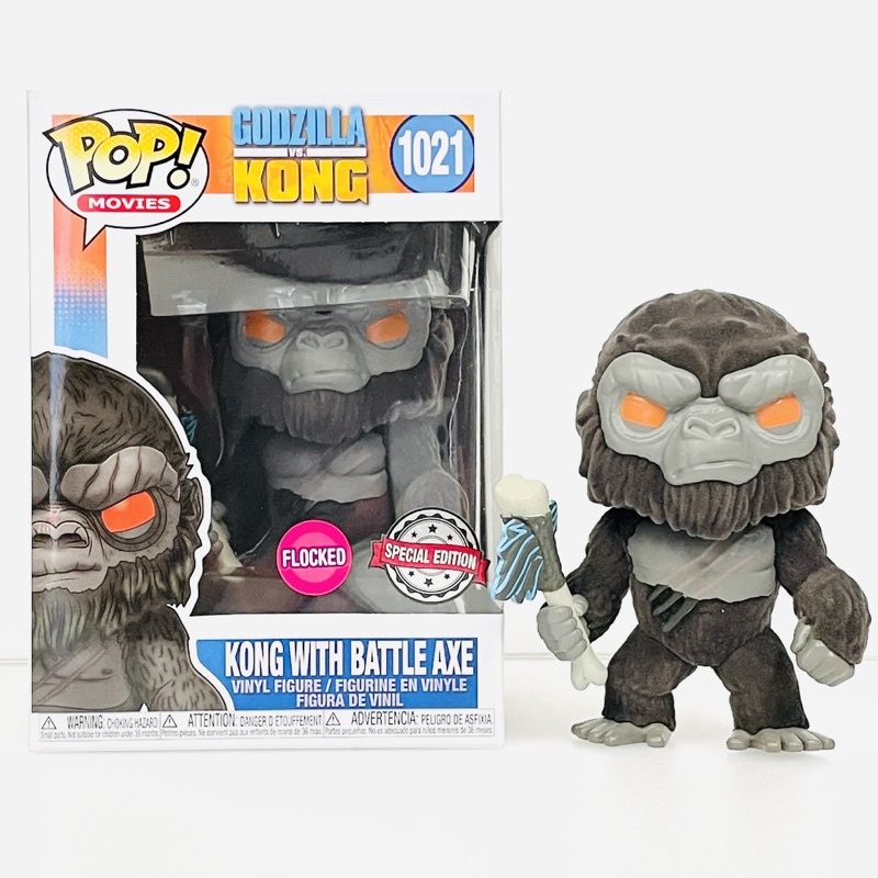 FUNKO POP! Movie: GODZILLA VS KONG KONG WITH BATTLE AXE FLOCKED SPECIAL ...