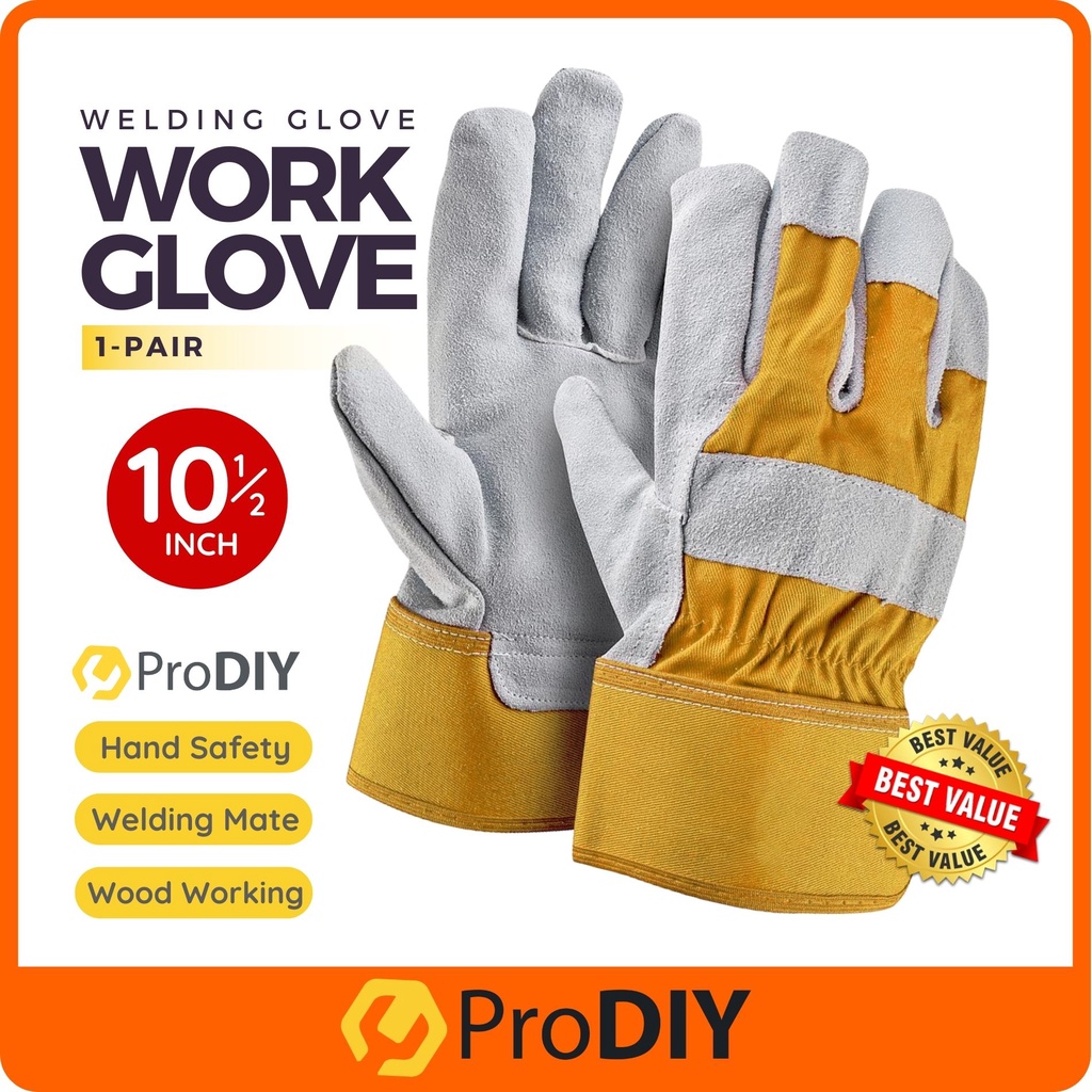 PRODIY 10.5" Work Glove Safety Glove Safety Work Welding Glove Sarung